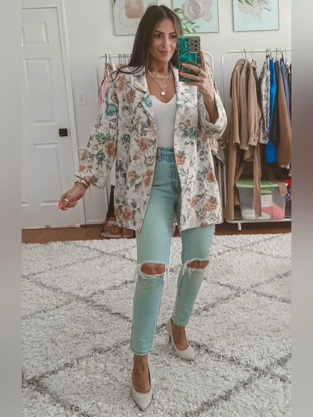 Joanna Vintage Floral Linen Blazer - Picture 7 of 11